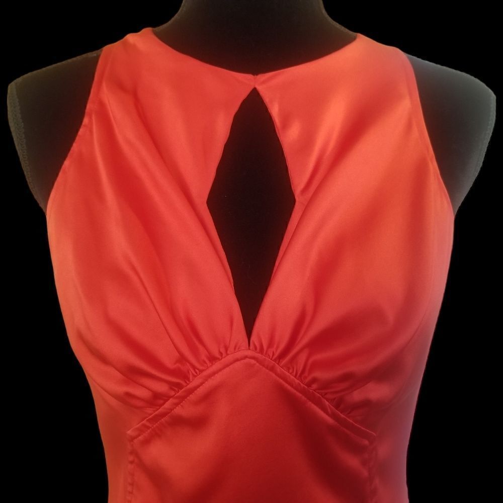 Authentic Gianni Versace Red/Orange Sleeveless Silk Blend Top M/8 - Picture 4 of 12